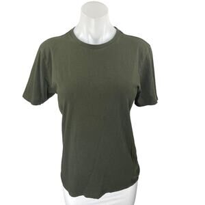 Reiss Women's Green Short Sleeve Crew Neck Cotton Basic T Shirt Tee Top Size S